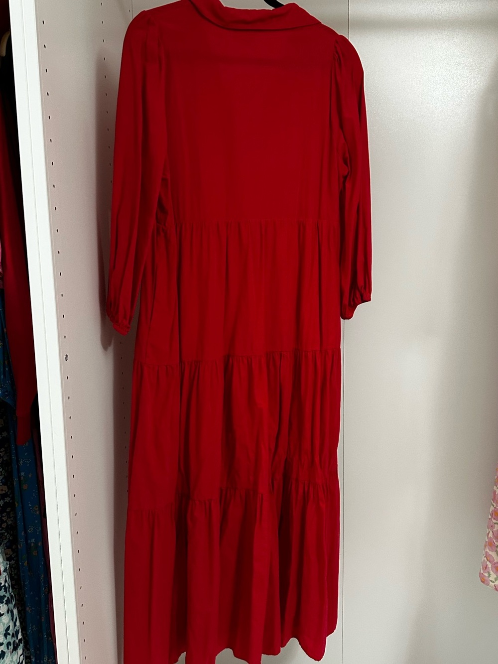 POMANDER PLACE Hibiscus Red Cotton Mabel Maxi Dress - Picture 5 of 5